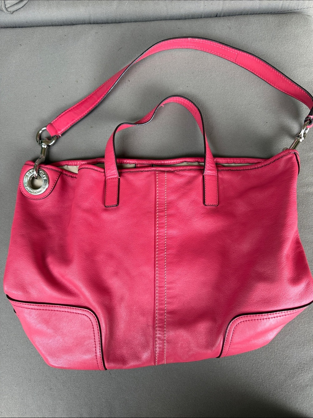 Coach Pink Leather Shoulder Hobo Bag - Picture 6 of 6